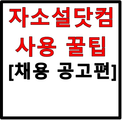 자소설닷컴 사용꿀팁 [채용 공고편]